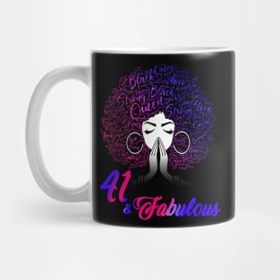 41 & Fabulous Afro Hair Black Women 41st Birthday Mug